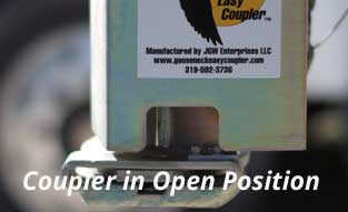 Gooseneck Easy Coupler in Open Postion